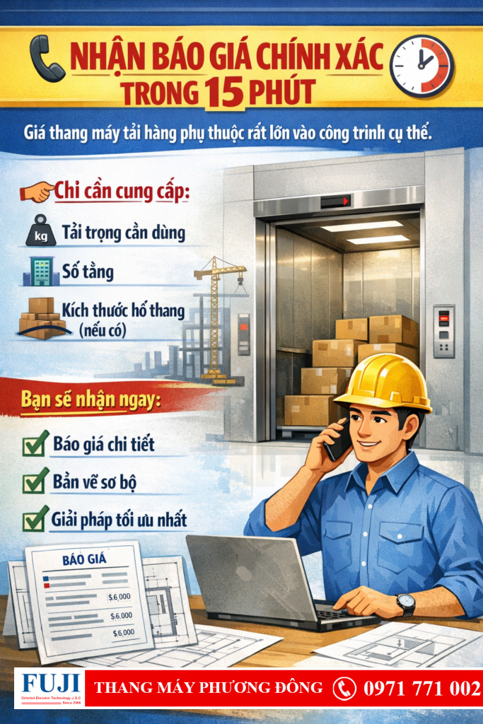 Tư vấn thang máy tải hàng nhanh chóng