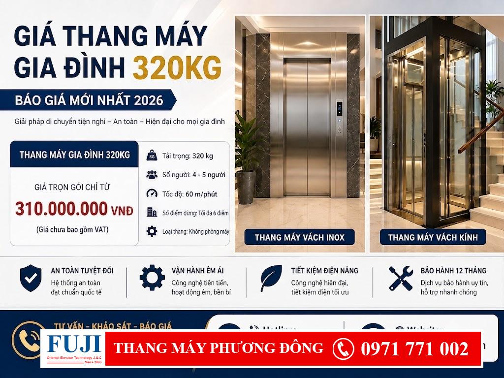 Giá thang máy gia đình 320kg
