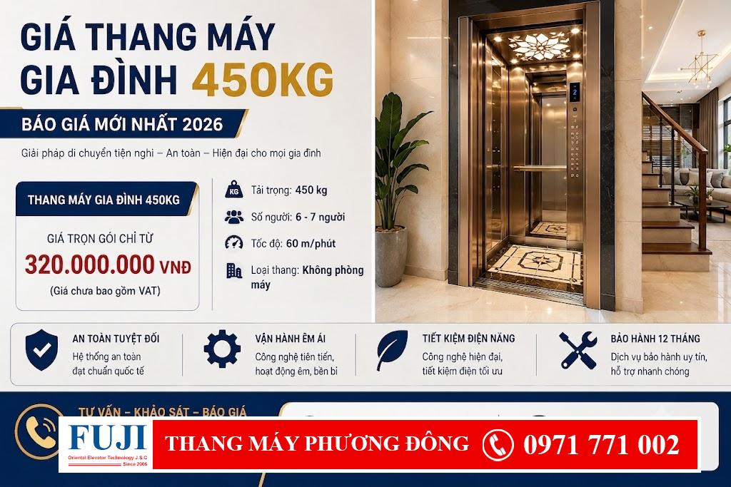 Giá thang máy gia đình 450kg