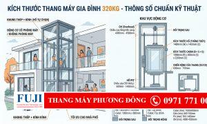 kích thước thang máy gia đình 320kg